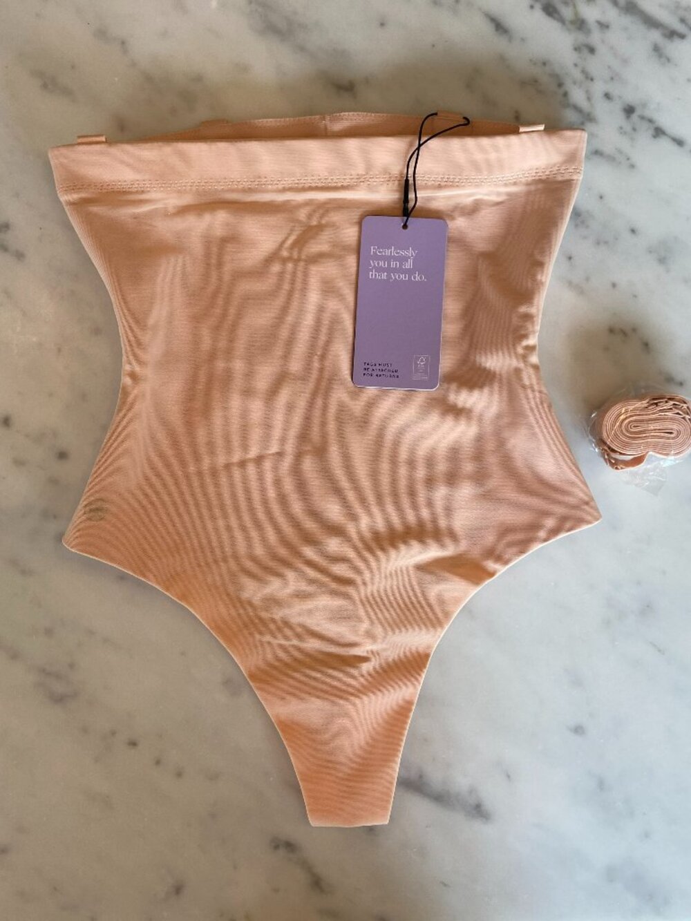 Honeylove SuperPower Thong Shapewear Rose/Tan Size Small NWT